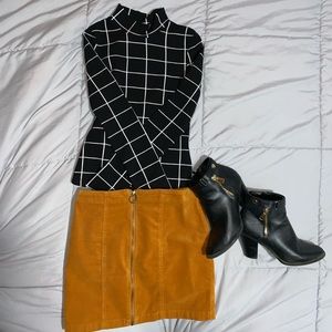 Suede feeling goldish mini skirt from Forever 21